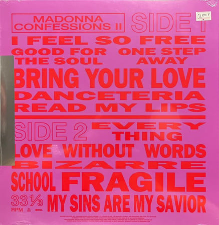 Madonna Confessions II 12 Tracks Translucent Red Vinyl Edition LP Plak