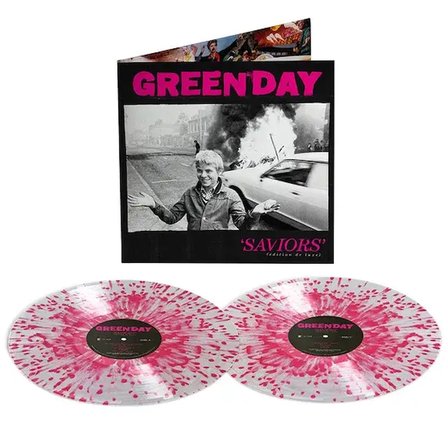 Green Day Saviors (édition de luxe) Limited Expanded Clear with Hot Pink Splatter edition Double LP Plak