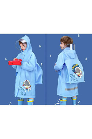 Astranot Mavi Erkek Çocuk Yağmurluk Su Geçirmez