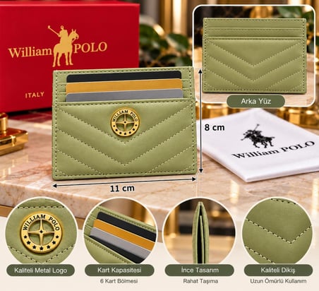 WİLLİAMPOLO Anka Hakiki Deri Unisex Kartlık-İnce Tasarım 