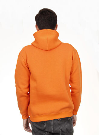 Unisex Kapşonlu Turuncu Sweatshirt
