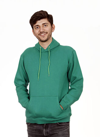 Unisex Kapşonlu Yeşil  Sweatshirt