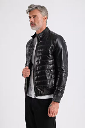 Yamal Erkek Hakiki Şişme Deri Mont