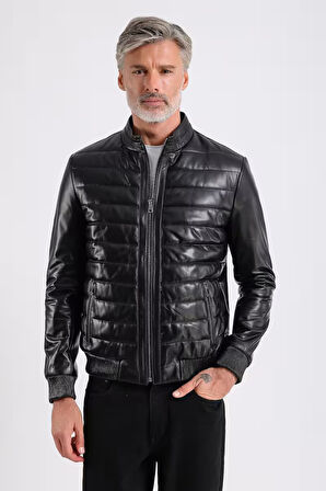 Yamal Erkek Hakiki Şişme Deri Mont