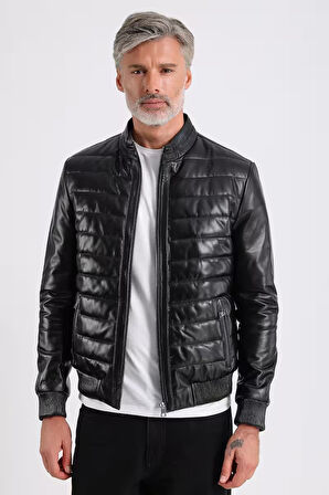 Yamal Erkek Hakiki Şişme Deri Mont