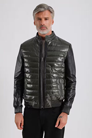 Yamal Erkek Hakiki Şişme Deri Mont