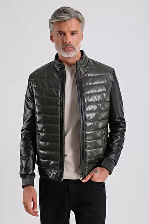 Yamal Erkek Hakiki Şişme Deri Mont