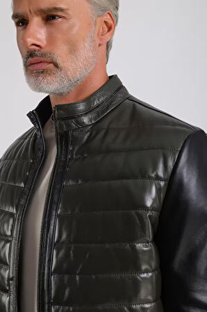 Yamal Erkek Hakiki Şişme Deri Mont