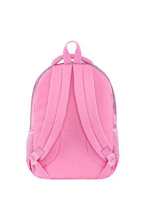 Pembe Super Girl Taçlı Kız Okul Çantası Sırt Çanta 39 x 28 x 14 cm