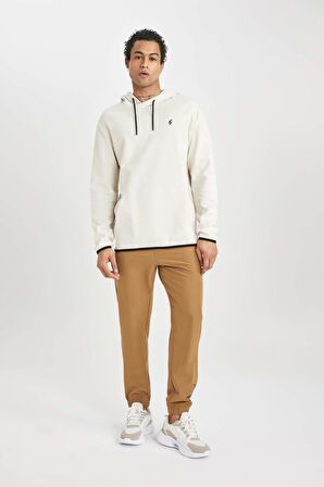 DeFactoFit Dokuma Esnek Multifonksiyonel Sporcu Jogger Eşofman Altı Slim Fit Dar Kesim Çift Cepli C1212AX24SPKH457