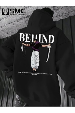 Unisex Toji X Japon Baskılı kapüşonlu Sweatshirt