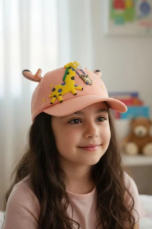 Kitti 5-8 Yaş Unisex Bebek & Çocuk Aksesuarlı Yazlık Şapka