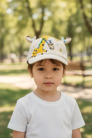 Kitti 5-8 Yaş Unisex Bebek & Çocuk Aksesuarlı Yazlık Şapka