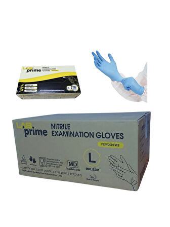 Nitril Muayene Eldiveni Mavi Pudrasız 1 koli (20 Paket) 2000 adet Eldiven
