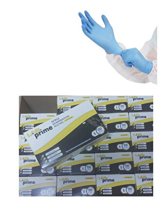 Nitril Muayene Eldiveni Mavi Pudrasız 1 koli (20 Paket) 2000 adet Eldiven