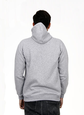 Unisex Kapşonlu Gri Sweatshirt