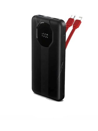Acl Powerbank PW-107 20000 mAh 22.5W Dahili Kablolu Hızlı Şarj Type-C Lightning LCD Ekran Siyah