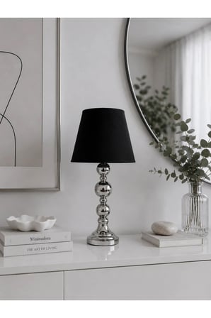 Modern Metal Top Gold Ayaklı Kumaş Siyah Abajur ABD0203 Diğer