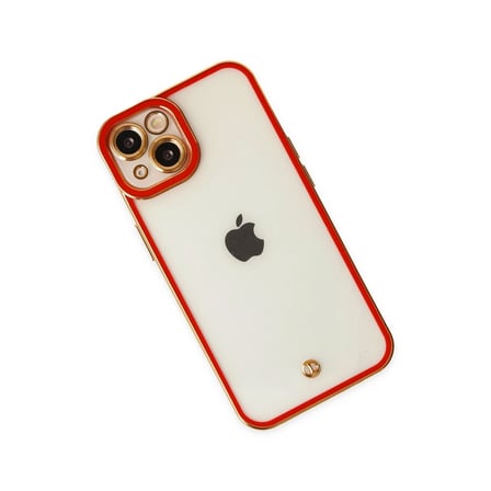 Apple iPhone 14 Plus Kılıf Liva Lens Silikon - Kırmızı