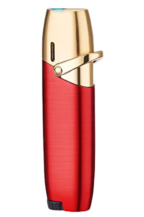 PremiumQuality Tek Torch Pürmüz Kırmızı Metal Puro Çakmağı