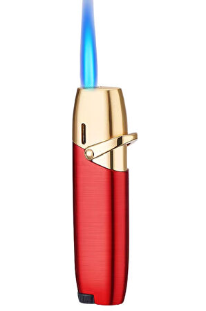 PremiumQuality Tek Torch Pürmüz Kırmızı Metal Puro Çakmağı