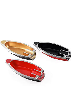 PQ Kırmızı Siyah Gümüş Şeritli Tekli Puro Küllüğü