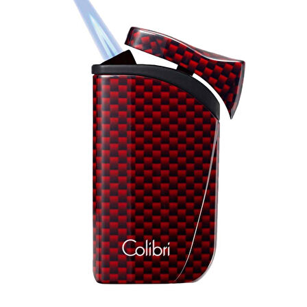 Colibri Falcon 3 Torch Pürmüz Karbon Desenli Kırmızı Puro Çakmağı