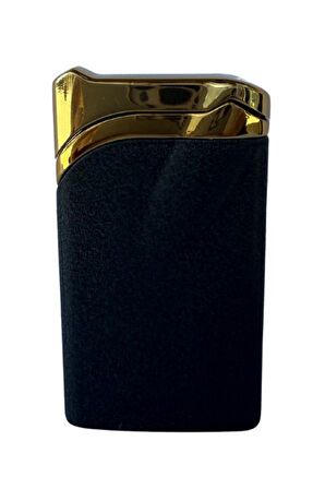 PremiumQuality Tek Torch Pürmüz Mat Siyah Gold Metal Puro Çakmağı