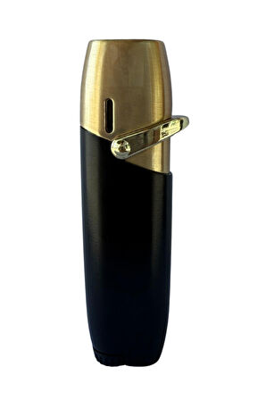 PremiumQuality Tek Torch Pürmüz Siyah Metal Puro Çakmağı