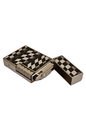 Black Martin Soft Flame Siyah-Beyaz Desenli Metal Çakmak