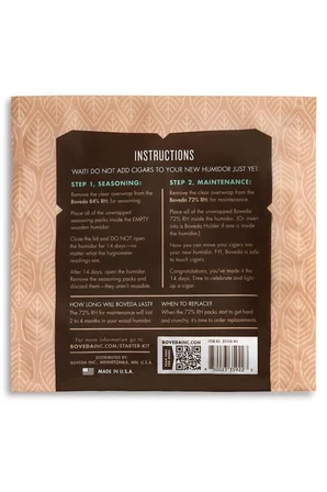 Boveda Humidor Başlangıç Kiti 84% + 72% 75-100 Puro Kapasitesi