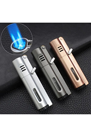 PremiumQuality Gunmetal 3 Torch Pürmüz Metal Puro Çakmağı