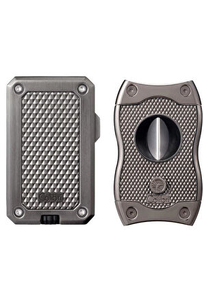 Colibri Rally Gunmetal Tek Torch Çakmak & Gunmetal SV-Cut Premium Puro Seti