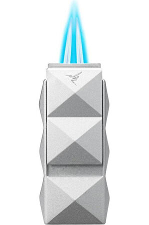 Colibri Quasar II Çift Torch Pürmüz Gümüş Puro Çakmağı