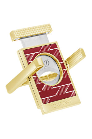 S.T. Dupont Monogram Kırmızı Puro Makası Kesici & Puro Standı 3478