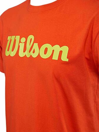 Wilson M Script Logo Cotton Turuncu Erkek Tenis T-Shirt