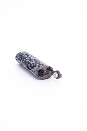 Parmida Skull Design Çift Torch Pürmüz Siyah Metal Puro Çakmağı