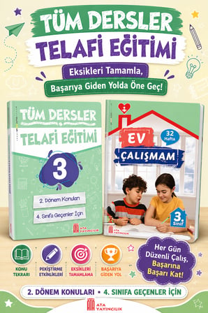 3. Sınıftan 4.Sınıfa Geçenler İçin Tüm Dersler Telafi Eğitimi +Ev Çalışmalarım