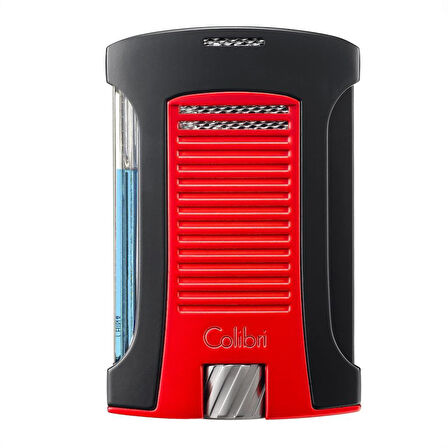 Colibri Daytona Tek Torch Pürmüz Metalik Kırmızı-Siyah Puro Çakmağı