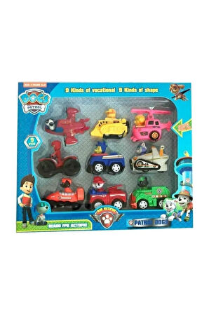 E-kids Paw Patrol Oyuncak Görev Araçları 9'lu Set