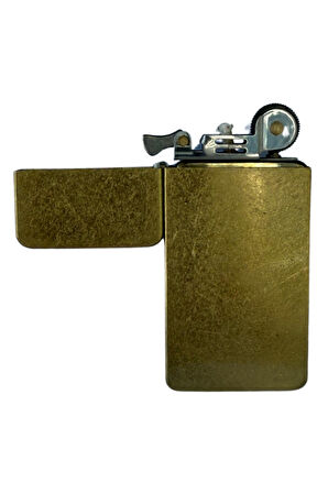 PremiumQuality Fırçalı Bronz Metal Benzinli Çakmak