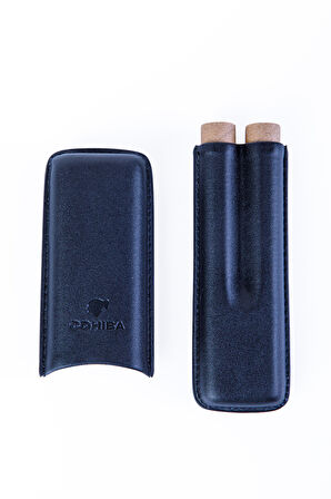 Cohiba Siyah İkili Deri Puro Kılıfı