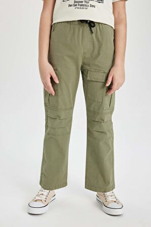 DeFacto Erkek Çocuk Kargo Cepli Düz Paça Gabardin Pantolon B5924A824SPKH373