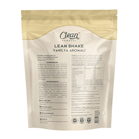 Clean Powders Lean Shake 600 Gr - VANİLYA