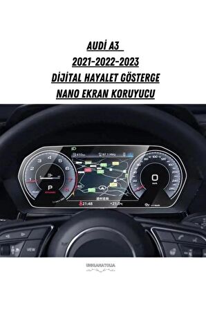 Audi A3 2021 2022 2023 12.3 İnç Dijital Hayalet Gösterge Uyumlu Nano Ekran Koruyucu