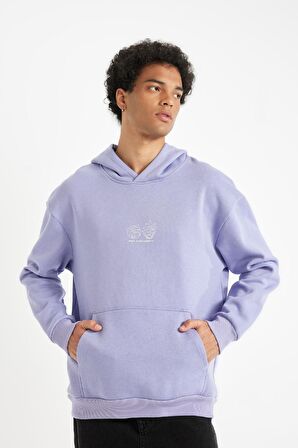 DeFacto Rick and Morty Boxy Fit Kapüşonlu Sırt Baskılı Sweatshirt C6510AX24AUPR481