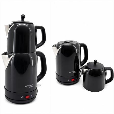 Elektrikli Çay Makinesi 2'si1 Çaycı & Kettle 1.7L/1.2L Çelik 2200W