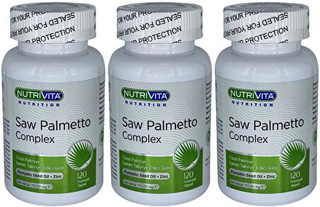 Saw Palmetto Complex 3x120 Yumuşak Kapsül Cüce Palmiye Kompleks Çinko
