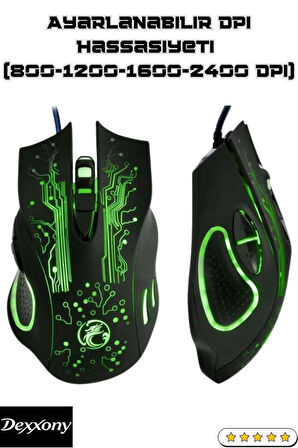 Gaming Oyun Mouse Renk Değiştiren Işıklı Profesyonel Mouse E-sport Işıklı Oyuncu Faresi Profesyonel