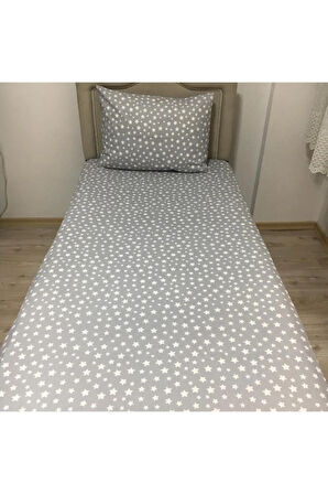 Tek Kişilik Ara Beden Lastikli Çarşaf Takımı 120x200 Yıldız Desen